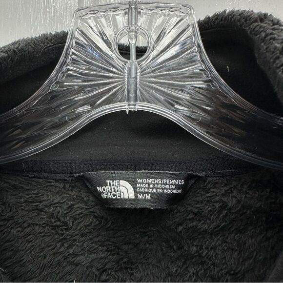 North Face Osito black long hair zip up fleece jacket women's medium - Picture 6 of 7